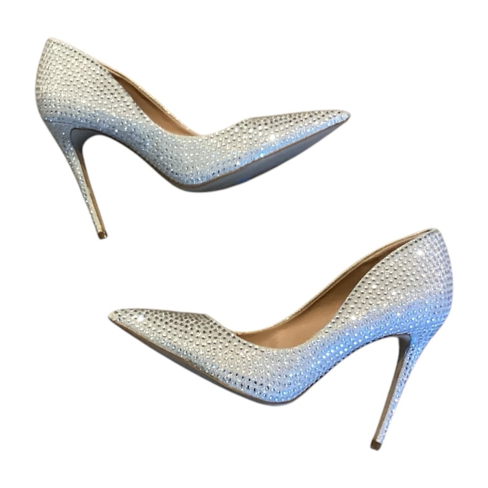 Steve Madden Silver Rhinestone Pointed-Toe Stiletto Pumps